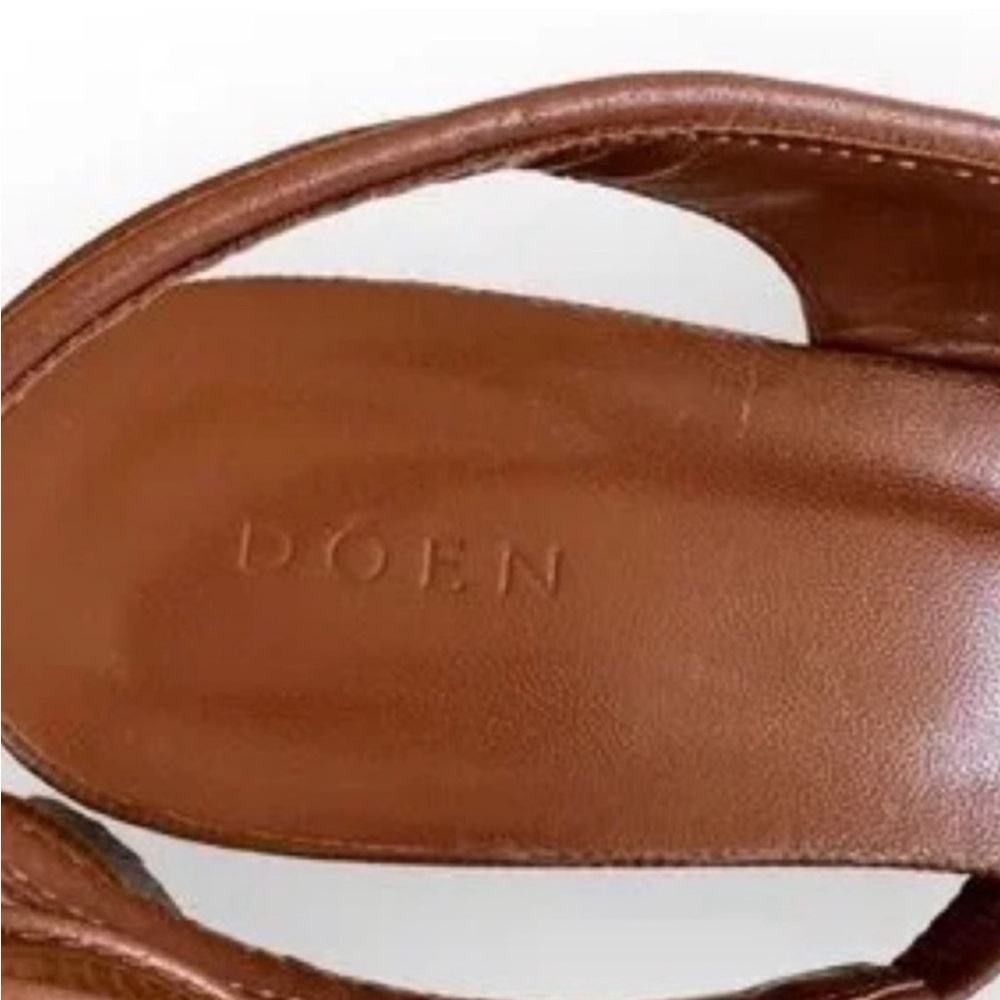 Doen Chloe Slingback in Oak Faux Lizard Leather Size 41 Euro - Picture 4 of 9